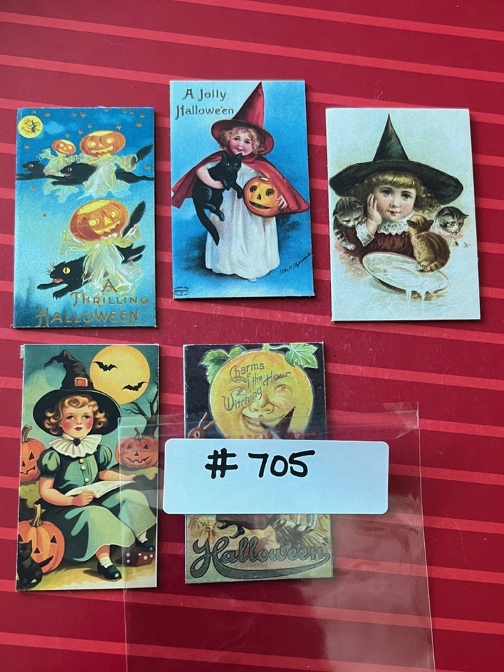 NUEVO - POSTALES VINTAGE DE HALLOWEEN GRUESAS DE AGLOMERADO #705 Foto 1 de 1