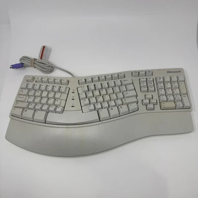 Microsoft KU-0045 X06-19331 Natural Elite Wired PS/2 White Ergonomic Keyboard - Image 1 of 4