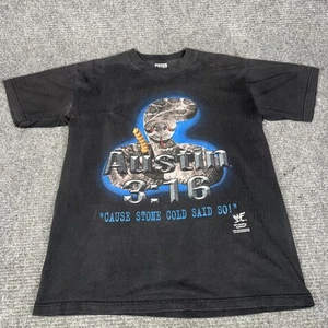 VTG Stone Cold Steve Austin Mens L WWF Texas Rattlesnake Double Sided WWE 1999 - Picture 1 of 8