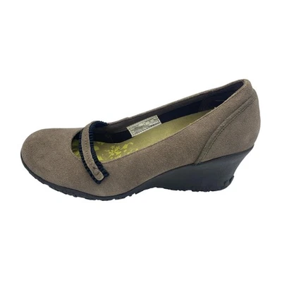 Merrell Shoes Womens Size 8 Grey Petunia Suede Wedge Mary Jane Vibram J46144 - Image 1 of 4