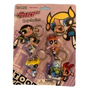 Cartoon Network Powerpuff Girls Keychains 1999 Blossom Buttercup Bubbles MoJo - Picture 1 of 8
