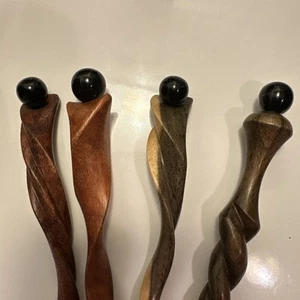  Rare  Hau Hair Sticks  with black coral tip - Picture 1 of 3