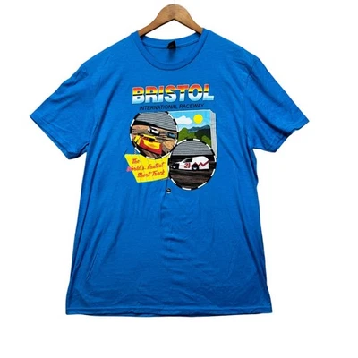 Camiseta Nascar Bristol International Raceway Azul Suciedad Pista Corta 21 Coche Hombres XL Foto 1 de 2
