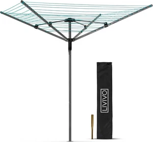 LIVIVO 4-armig 45m Outdoor Wäschespinne Wäscheständer Trockner - Anthrazit - Bild 1 von 9