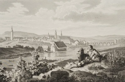 DWORZAK (*1802) nach RICHTER (*1803), Vedute von Kitzingen, um 1840, Sst. - Bild 1 von 4