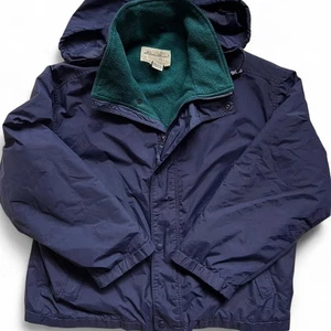 Vintage 80s 90s Eddie Bauer Gore-Tex Jacket Men’s M Navy Blue with Fleece Liner - Picture 1 of 7