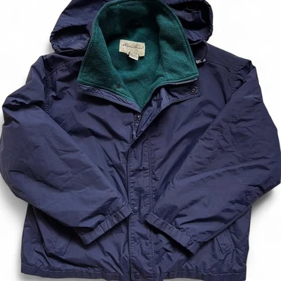 Vintage 80s 90s Eddie Bauer Gore-Tex Jacket Men’s M Navy Blue with Fleece Liner - Image 1 of 4
