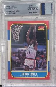 Camiseta Fleer Derek Smith 1986-87 3 colores Fusion Beckett A - Imagen 1 de 1