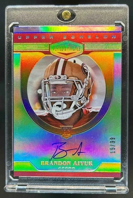 2023 Panini Plates & Patches Brandon Aiyuk 2020 Rookie Upper Echelon Auto #15/99 - Image 1 of 2