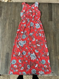 Stella & Sienna by Trixxi Girls Red Floral Sleeveless Maxi Dress, Size Small - Picture 1 of 8