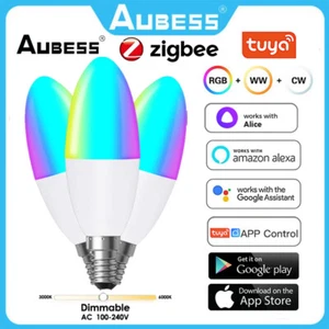 Tuya Smart LED Light E14 RGB+CCT Lamp Remote Control for Alexa Google Home - Picture 1 of 16