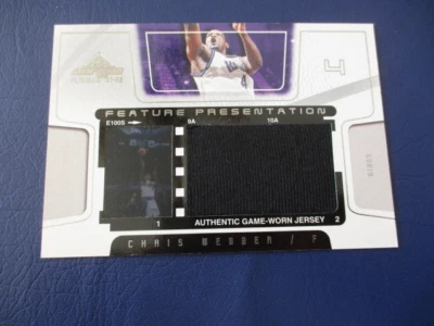 CHRIS WEBBER FILM/JERSEY in 2001-02 FLEER MARQUEE FEATURE PRESENTATION #166/250 - Image 1 of 3