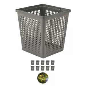 Pflanzkorb 10 Set Teich Aquarium 11 cm Anzuchttöpfe eckig für Wasserpflanzen - Bild 1 von 8