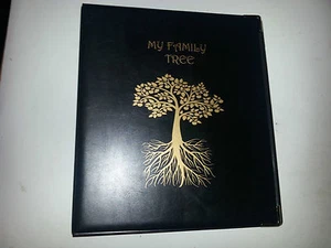 Qty 3 My Family Tree - Carpeta de almacenamiento de historia ref negra con 4d 50 mm tapa de metal - Imagen 1 de 2