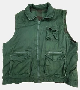 Unbranded Mens XL Reversible Green Plaid/Solid Vest with Pockets - Picture 1 of 9