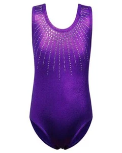Gymnastics Leotards for Girls Shiny Jewels Kids Athletic Apperal Dance Outfit... - Picture 1 of 5