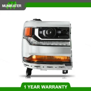 For Chevy Silverado 1500 2016-2018 HID/Xenon Headlight Chrome w/ LED Right Side - Picture 1 of 12