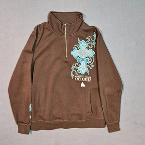 Pro Rodeo Gear Women Sweatshirt Large Brown NFR National Finals Rodeo 2013 Studs - Picture 1 of 11