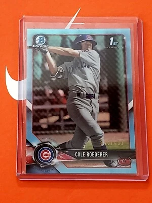 2018  Bowman Draft #BDC-125 Cole Roederer Sky Blue Refractor /402 - Image 1 of 2