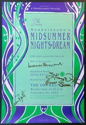 *SIGNED* X 4 MIDSUMMER NIGHT'S DREAM Vancouver 1993 GERUSSI BRETT WHITE BERNARDI - Image 1 of 4