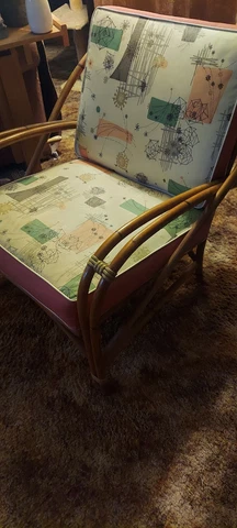 Heywood Wakefield Mid-Century Modern Hollywood Regency Bamboo Rattan Chair Cover