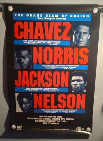 1993 Rare Boxing Poster Chavez Norris Jackson Nelson SET - KING VISION PPV Cover