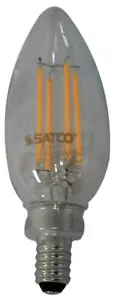 Satco Lighting S29877 Candelabra LED Filament Bulb Single 4.5 Watt B10 Clear - Picture 1 of 2