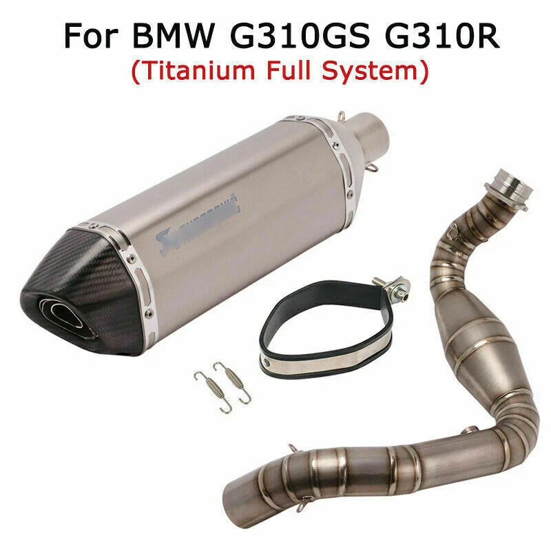 Titanium Full System Exhaust Muffler Tail Pipe Front Pipe For BMW G 310 GS G310R - image 1 of 4