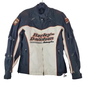 Chaqueta Harley Davidson Adulto Pequeña Negra Blanca Deletrear Motocicleta Motociclista Armadura - Imagen 1 de 15