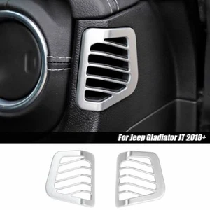 Car Dashboard Side Air Outlet Vent Cover Trim For Jeep Wrangler JL JT 18+ Silver - Picture 1 of 8