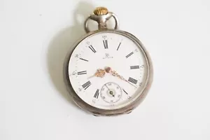 MONTRE-RIVOLIA MECANIQUE 1880--A GOUSSET ARGENT 4,5cm RONDE--trés bon état - Imagen 1 de 3