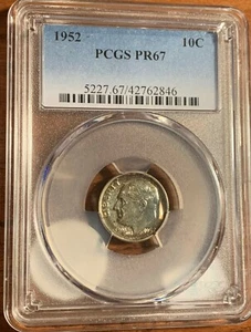 1952 Silver Roosevelt Dime PCGS PR67. Gem PROOF! - Picture 1 of 4
