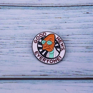 Futurama Professor Farnsworth gute Nachrichten für alle 1,25" Emaillepin @ US-VERKÄUFER FB - Bild 1 von 2