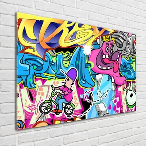 Glas-Bild Wandbilder Druck auf Glas 100x70 Deko Teenager Graffiti - Bild 1 von 6