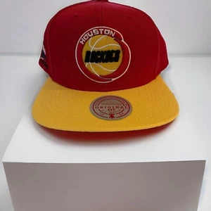 Cappello snapback Mitchell & Ness Houston Rockets rosso/giallo NBA Finals 1994 patch - Foto 1 di 11