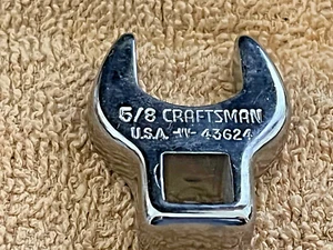 NOS Craftsman -VV-43624 5/8” 3/8" Drive SAE Chrome Crowfoot Wrench USA - Picture 1 of 2