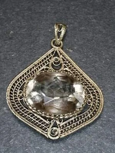 Joyería soviética vintage mujer colgante suspensión plata 916, estrás.9 gramos - Imagen 1 de 12