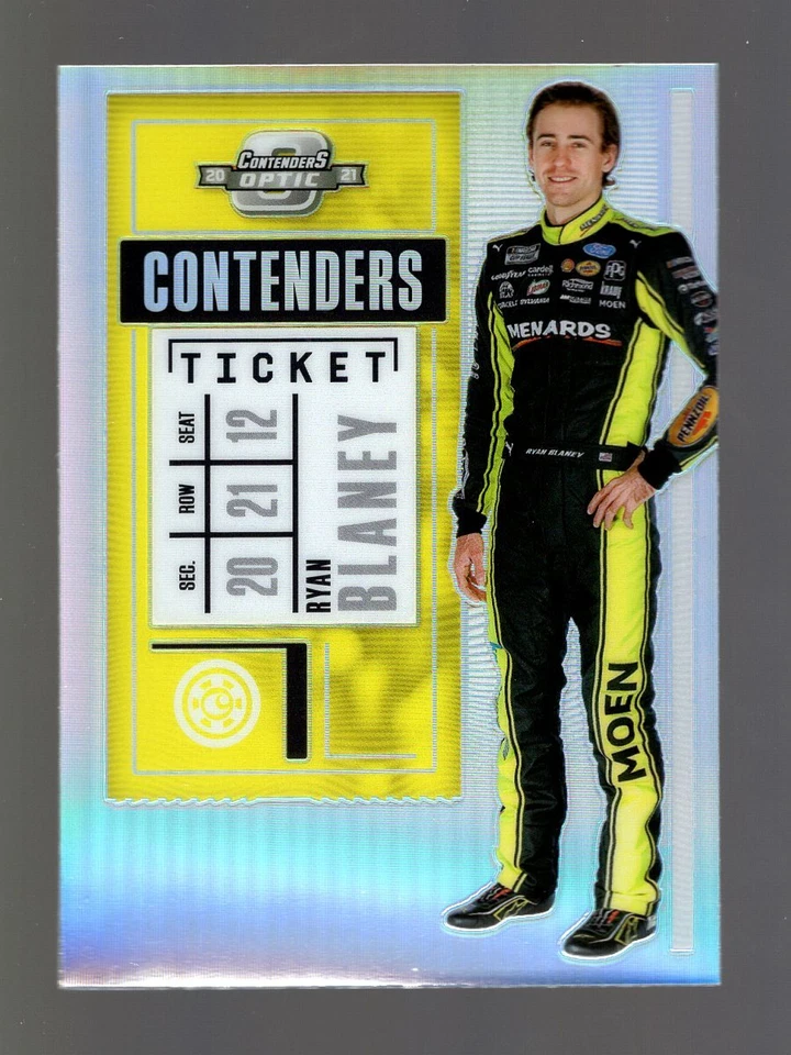 2021 CHRONICLES NASCAR RACING CONTENDERS OPTIC SILVER PRIZM #16 RYAN BLANEY - Image 1 of 1