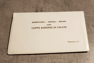 SAMPDORIA-NAPLES MILAN IN EUROPEAN FOOTBALL CUPS 5 FDC & SPECIAL CARTON - Picture 1 of 3