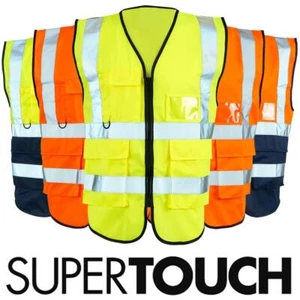 Hi Vis Executive Vest Reflective Safety Work High Visibility Waistcoat - 10 PACK - Picture 1 of 5