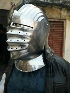 Casco 16Ga Sca Larp Caballero Medieval Torneo Cerrado Armadura - Imagen 1 de 2