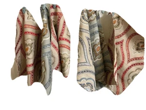 Robert Allen Embroidered Damask Texture Geometric Fabric Red Blue Gray Set 6 New - Picture 1 of 12