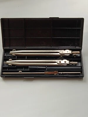 Case Drafting Engineer.Drawing Set of Compasses.Vintage USSR.Original.1980s.Good - Image 1 of 4