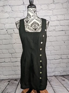 Spiegel womens sleeveless lined faux button sz 8 dress linen blend zip back bb19 - Picture 1 of 8