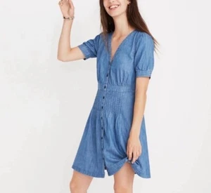 Neu mit Etikett Madewell Daylily Denim Kleid mit Knopfleiste Größe 00 - Bild 1 von 6