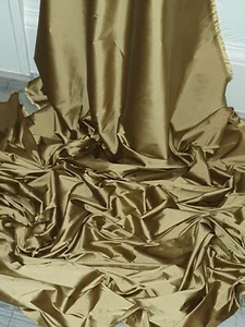 1m two tone gold Taffeta Fabric 58" Superior bridal wear Quality - Picture 1 of 5