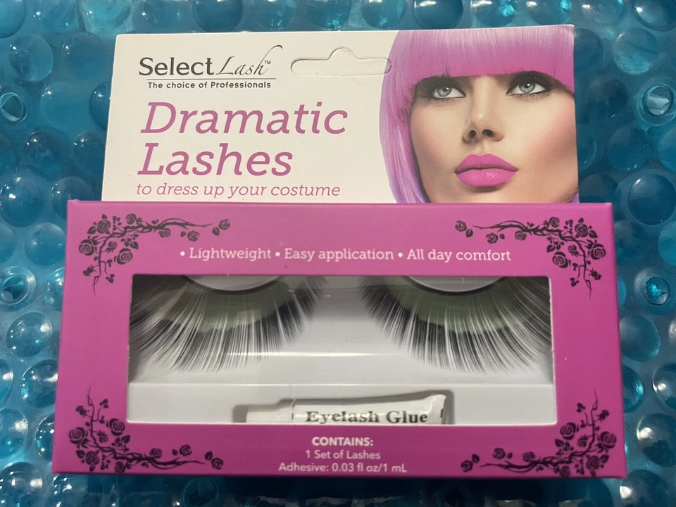 Eyelashes False Select Brand Long Black Green Halloween Reusable St Patrick’s - Image 1 of 1