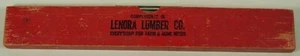 VINTAGE 12" WOOD ADVERTISING LEVEL LENORA LUMBER ORIGINAL RED PAINT - Picture 1 of 4