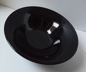 Vintage Ebony Black Glass Console Bowl 10" Tapered Fruit Compote Dish - Picture 1 of 8