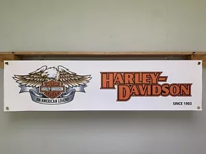 Harley Davidson Legend Banner Garage workshop Mancave Wall Display - Picture 1 of 4